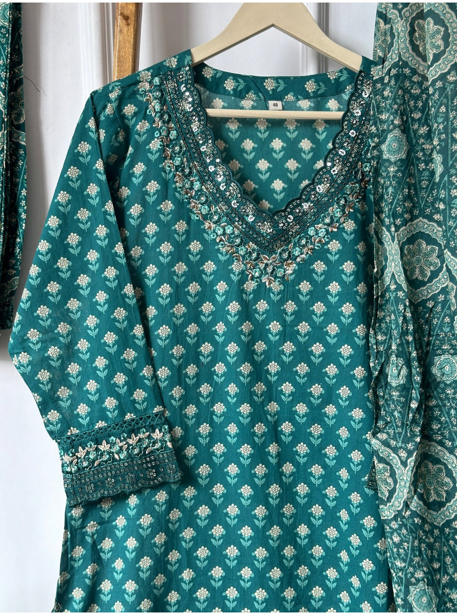 Mehr Buti Embroidered Suit Set