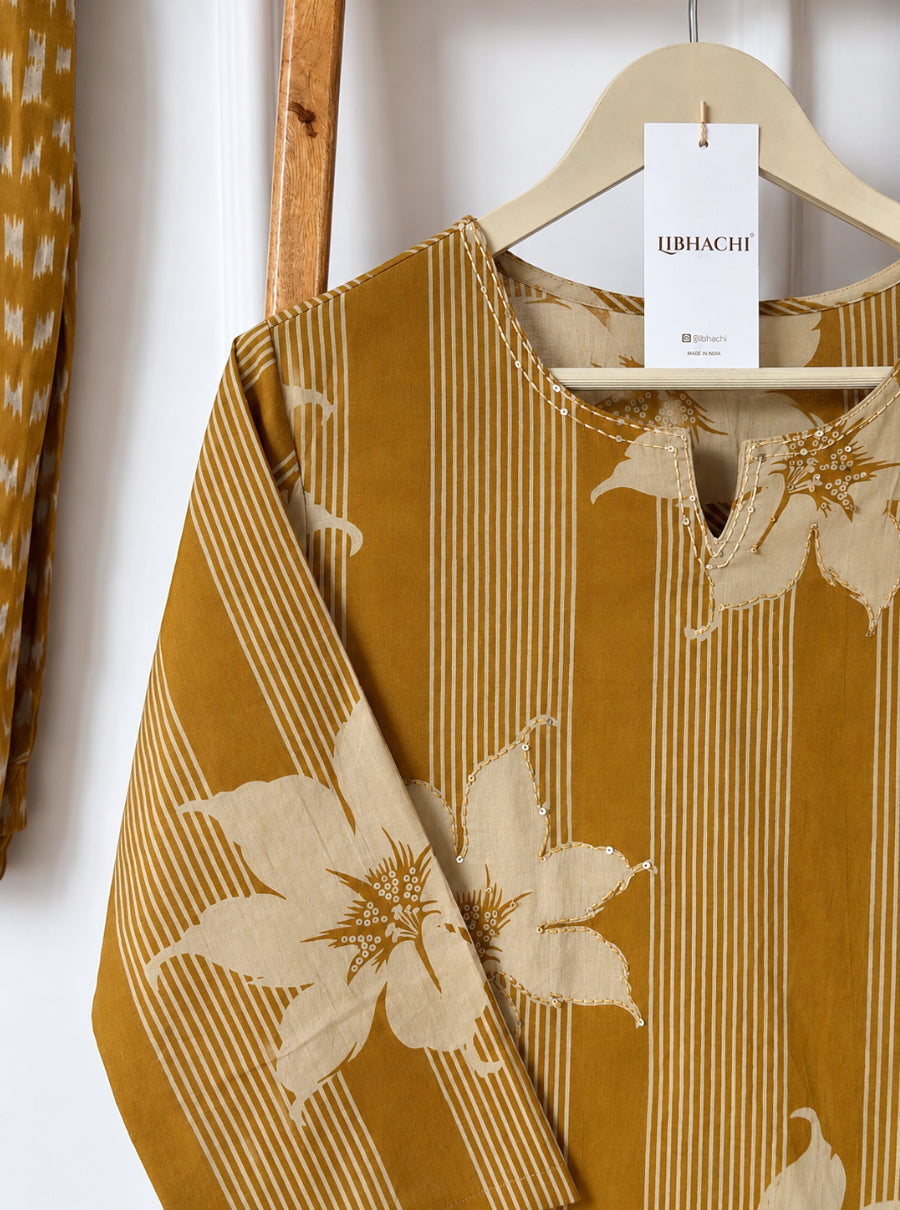 Noor Floral Stripe Suit Set