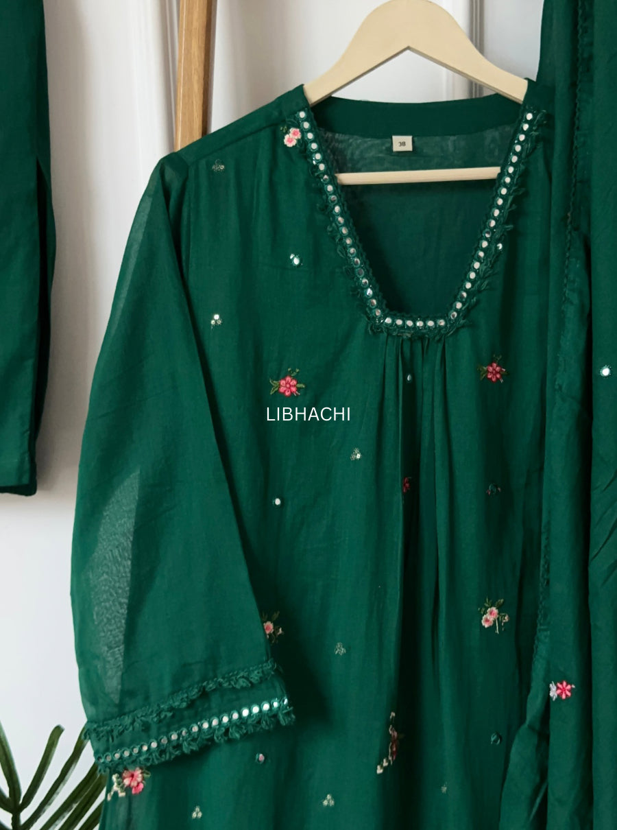 Emerald mul cotton suit set