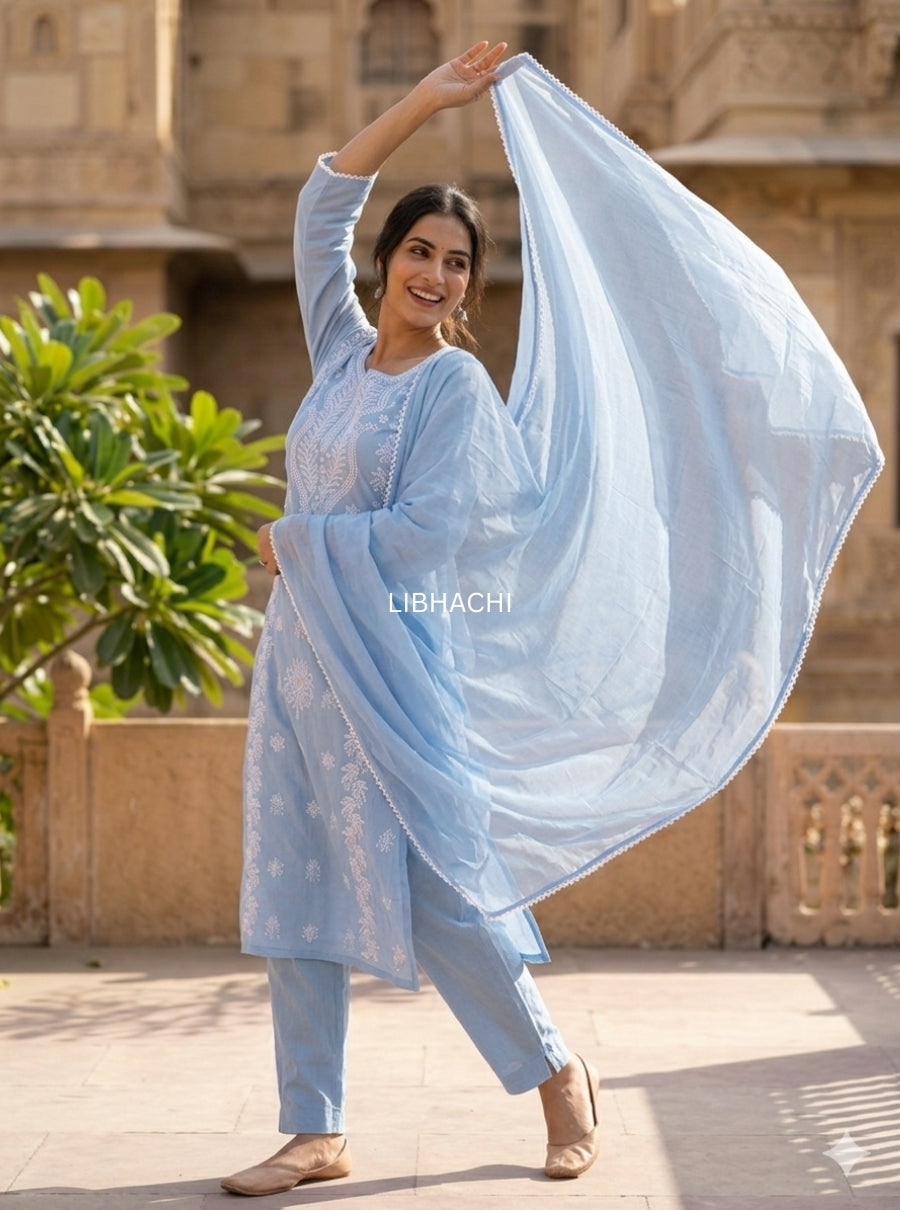 Elara Noor Chikankari Suit Set