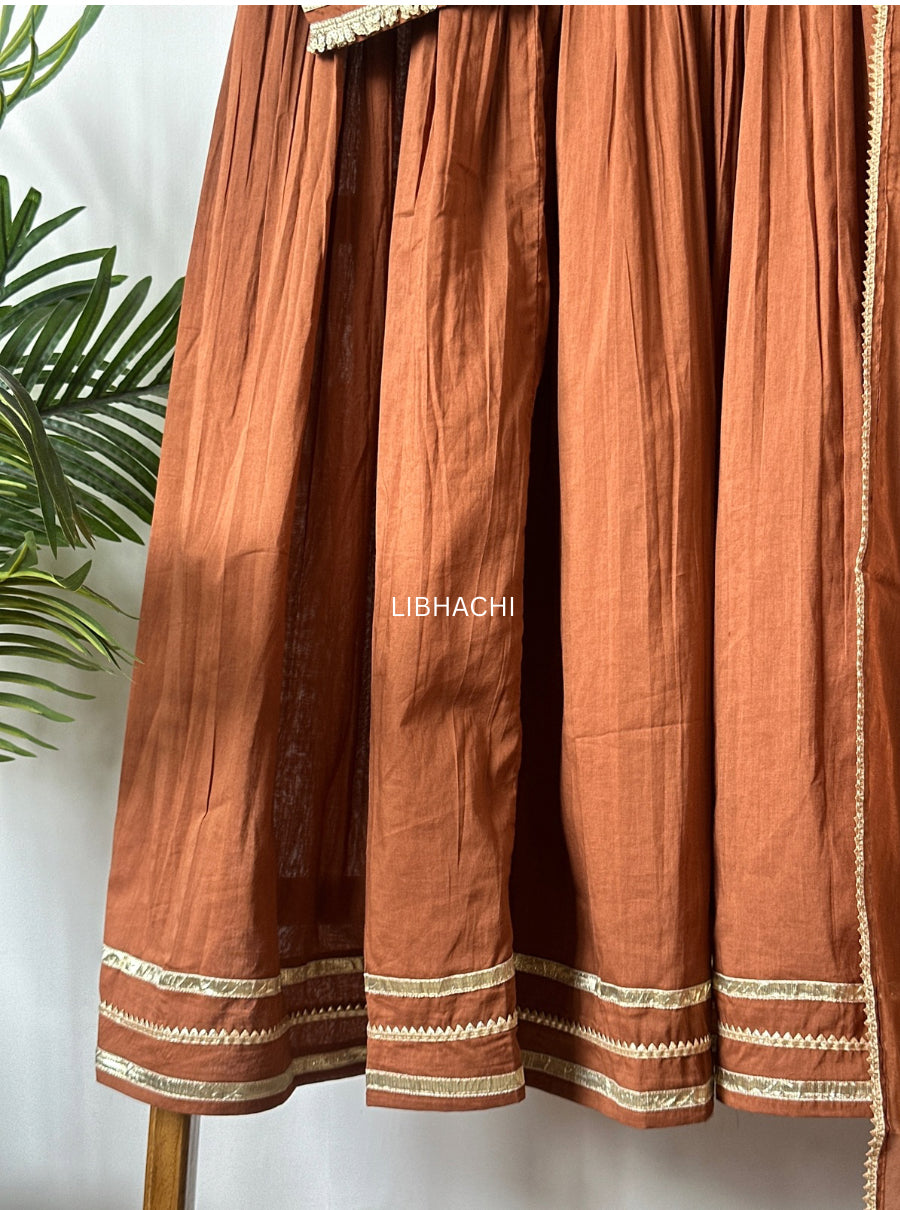 Cinnamon red and brown suit set