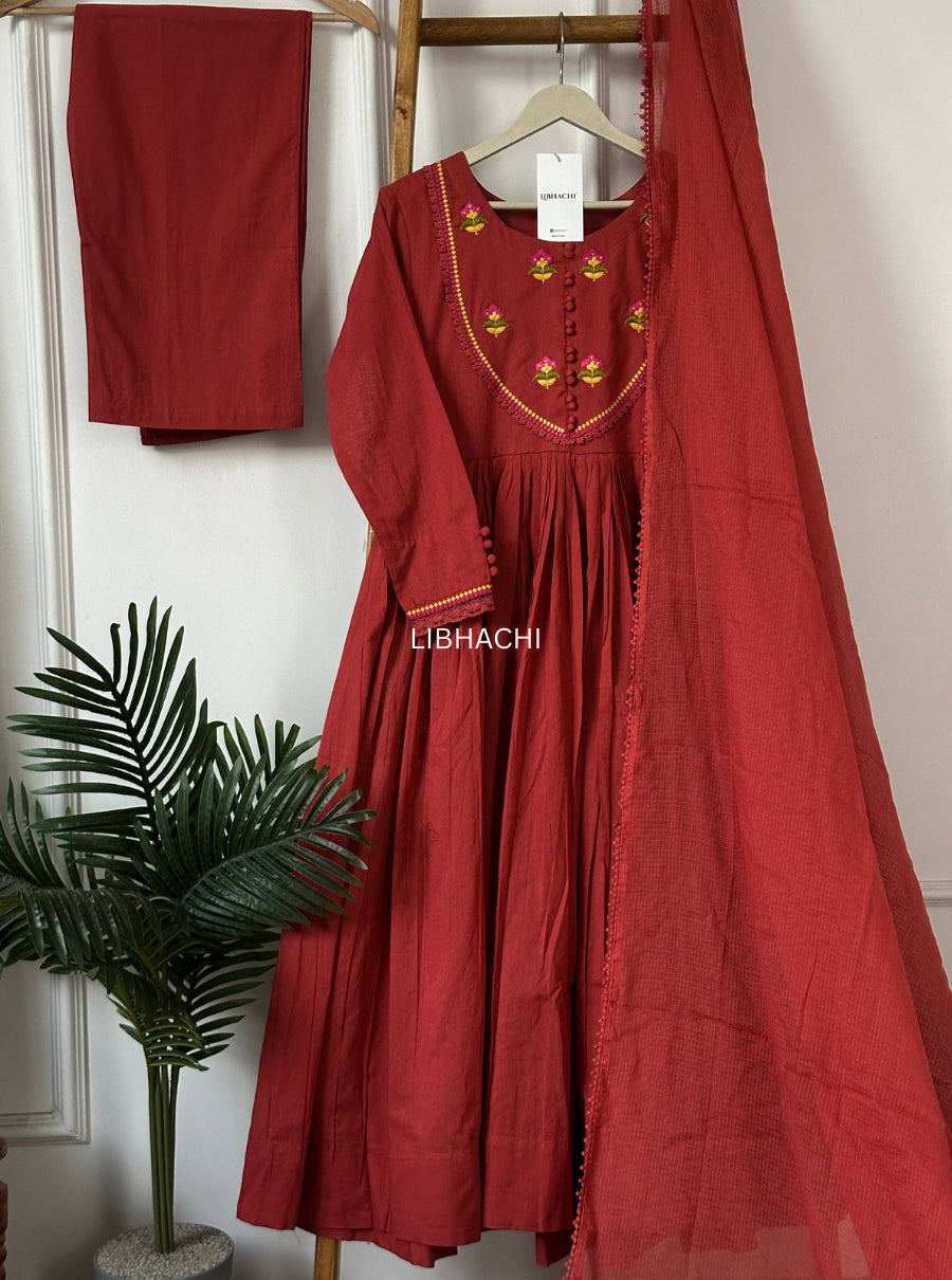 Anaya cotton anarkali suit set