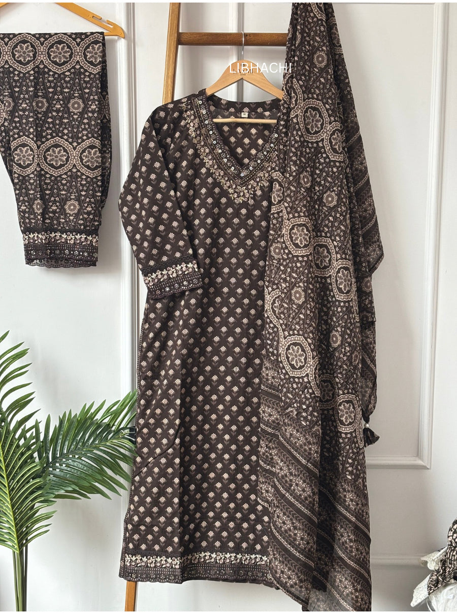 Mehr Buti Embroidered Suit Set