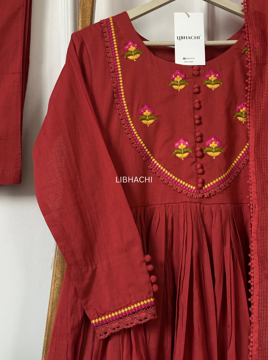 Anaya cotton anarkali suit set