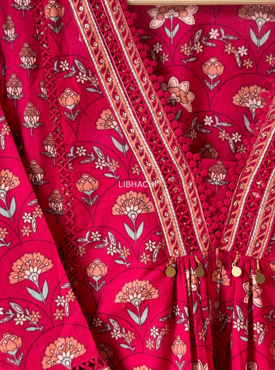 Pink Zariah Bloom Cotton Suit Set