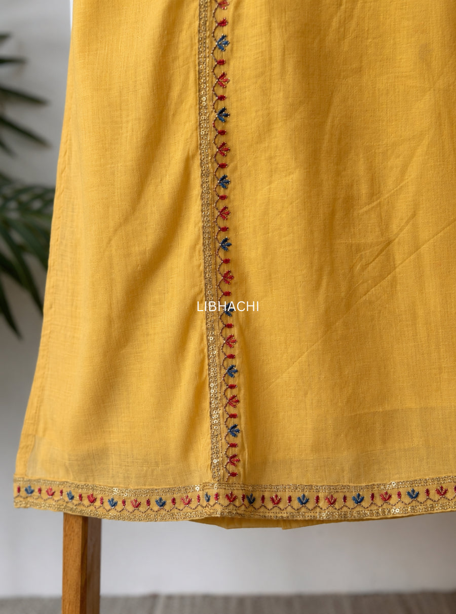 Kesari Heirloom Embroidered Cotton Suit Set