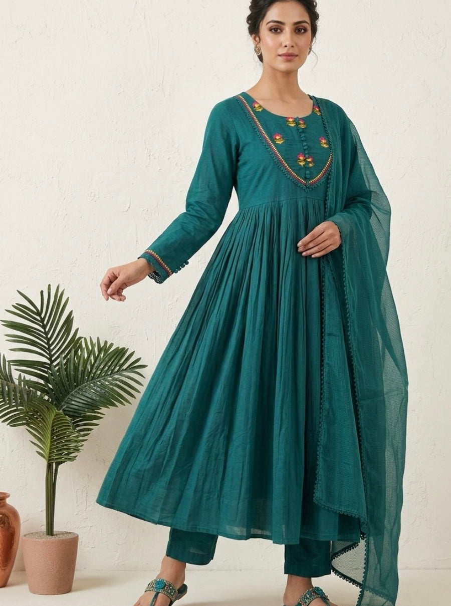 Anaya cotton anarkali suit set