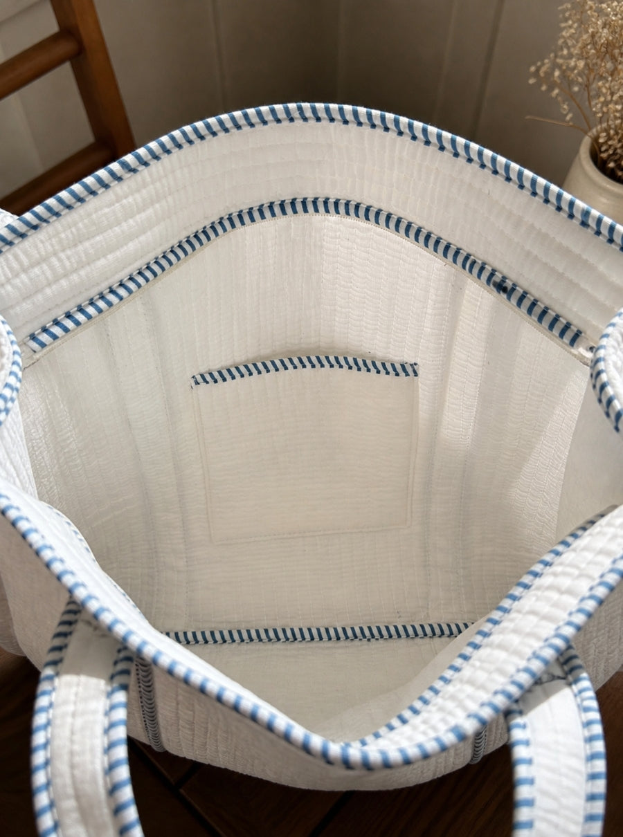 Neel Boota Handblock Quilted Tote Bag