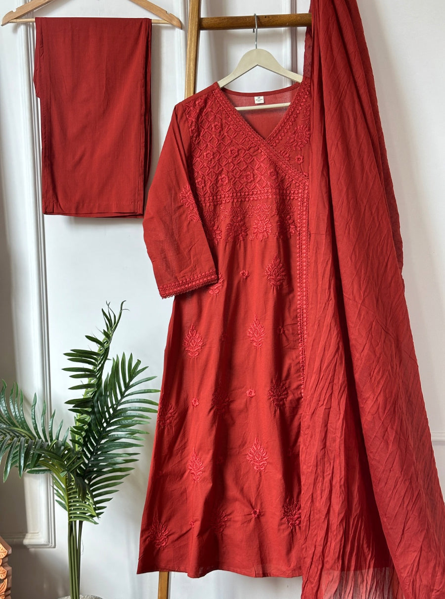 3 colour chikankari