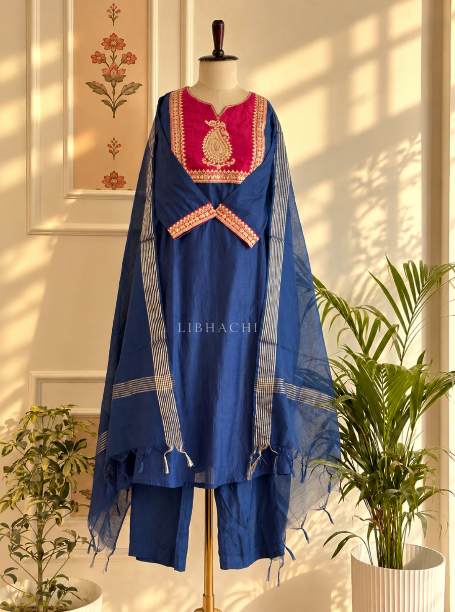 Rangmahal — The Festive Mulchanderi A-Line Suit Set