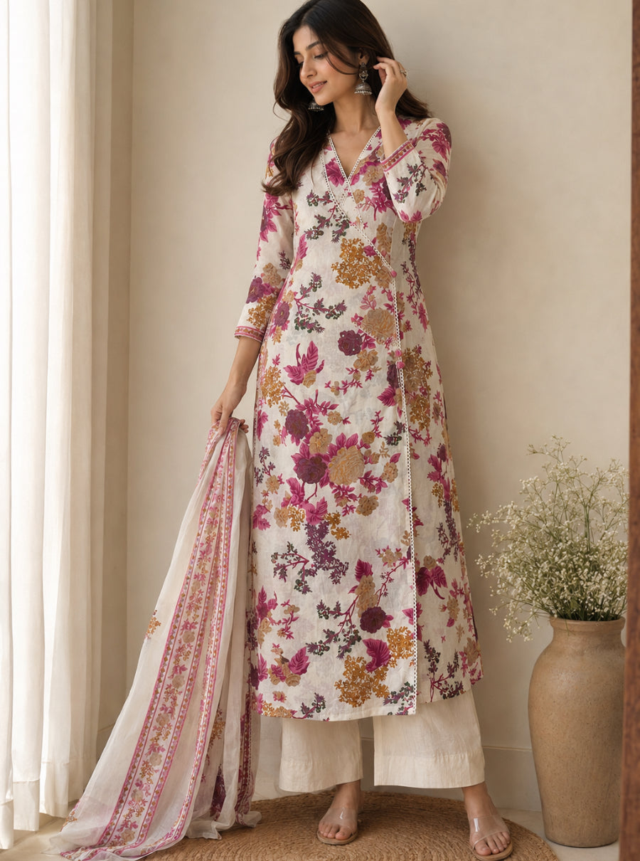 Rosé Jardin Floral Straight Suit Set