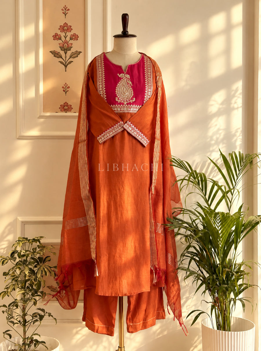 Rangmahal — The Festive Mulchanderi A-Line Suit Set