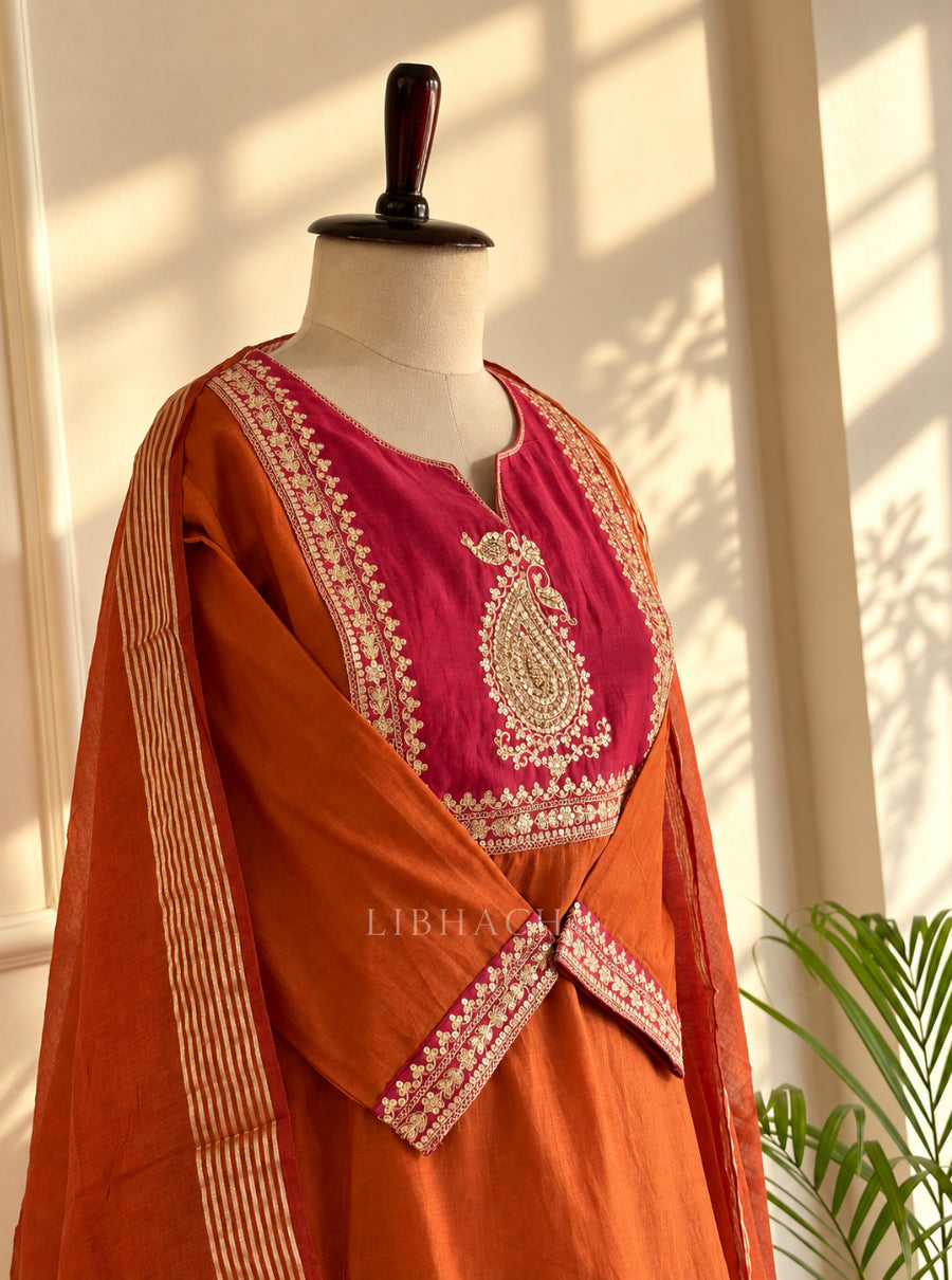 Rangmahal — The Festive Mulchanderi A-Line Suit Set