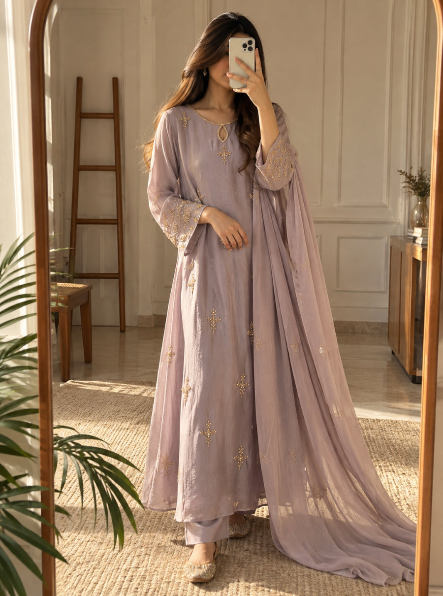 Anaya Zardozi Chinon Suit Set