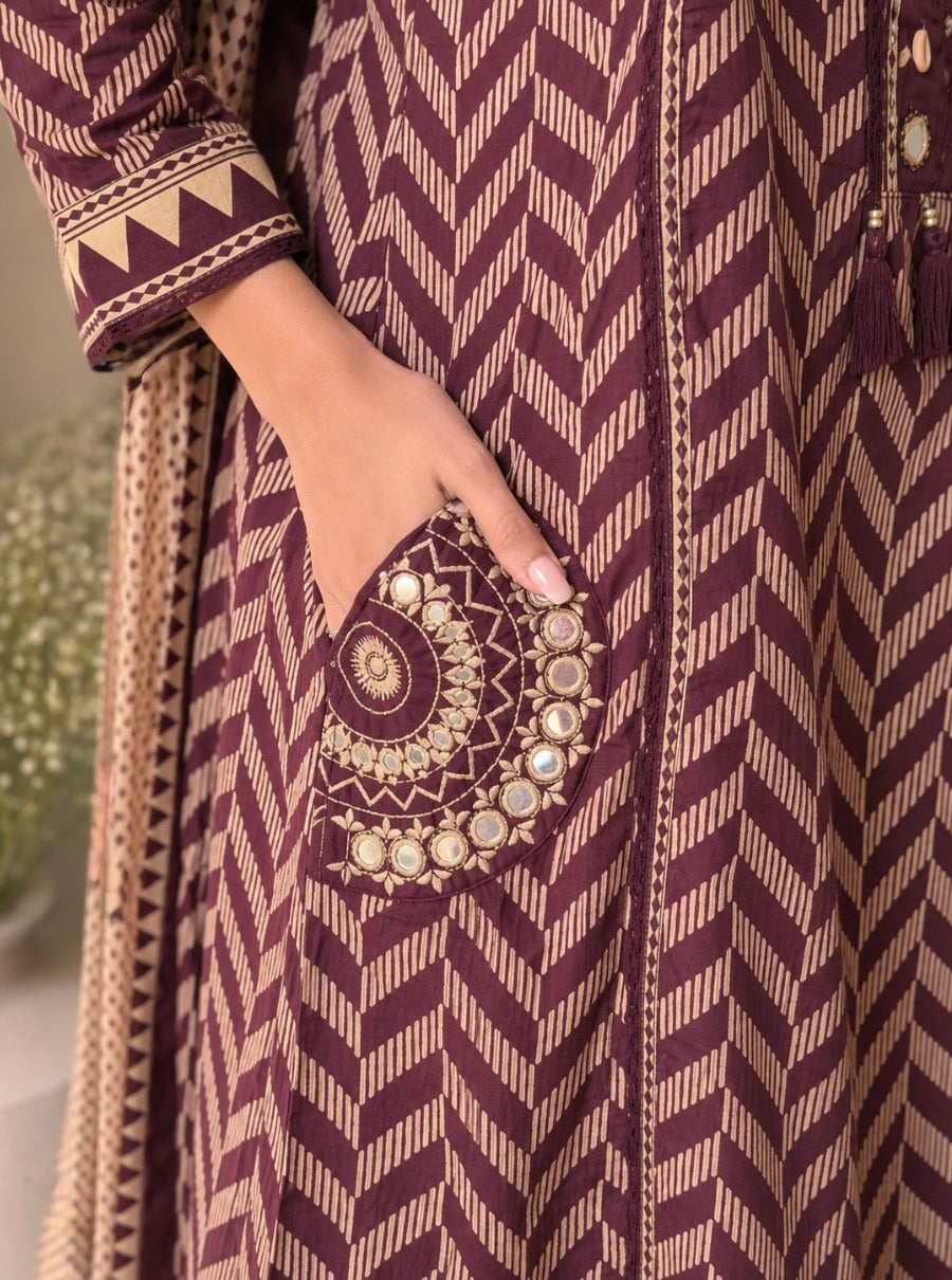 Pankhudi Embroidered Pocket Suit Set
