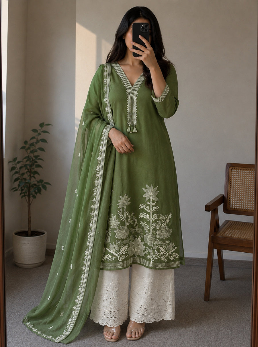 Naqsh bloom cotton suit set