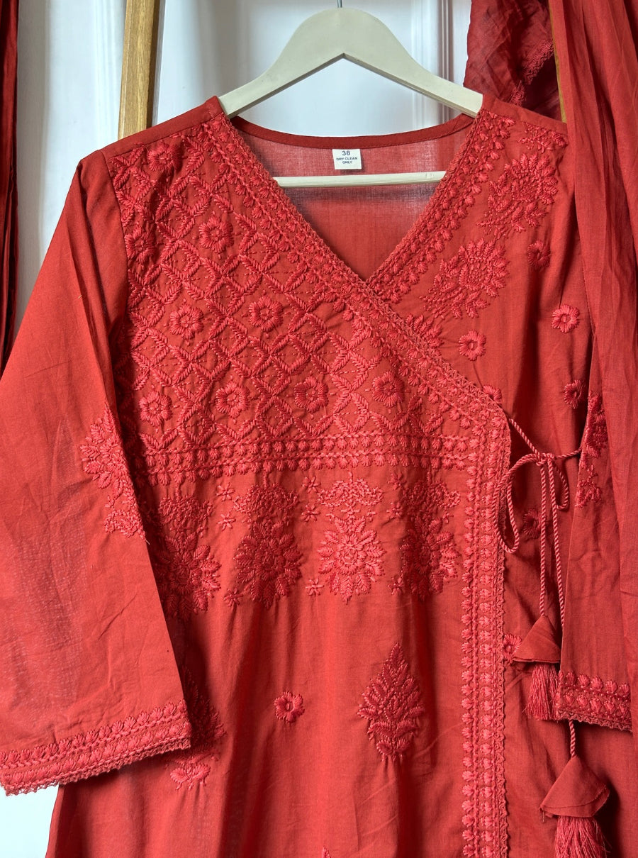 3 colour chikankari