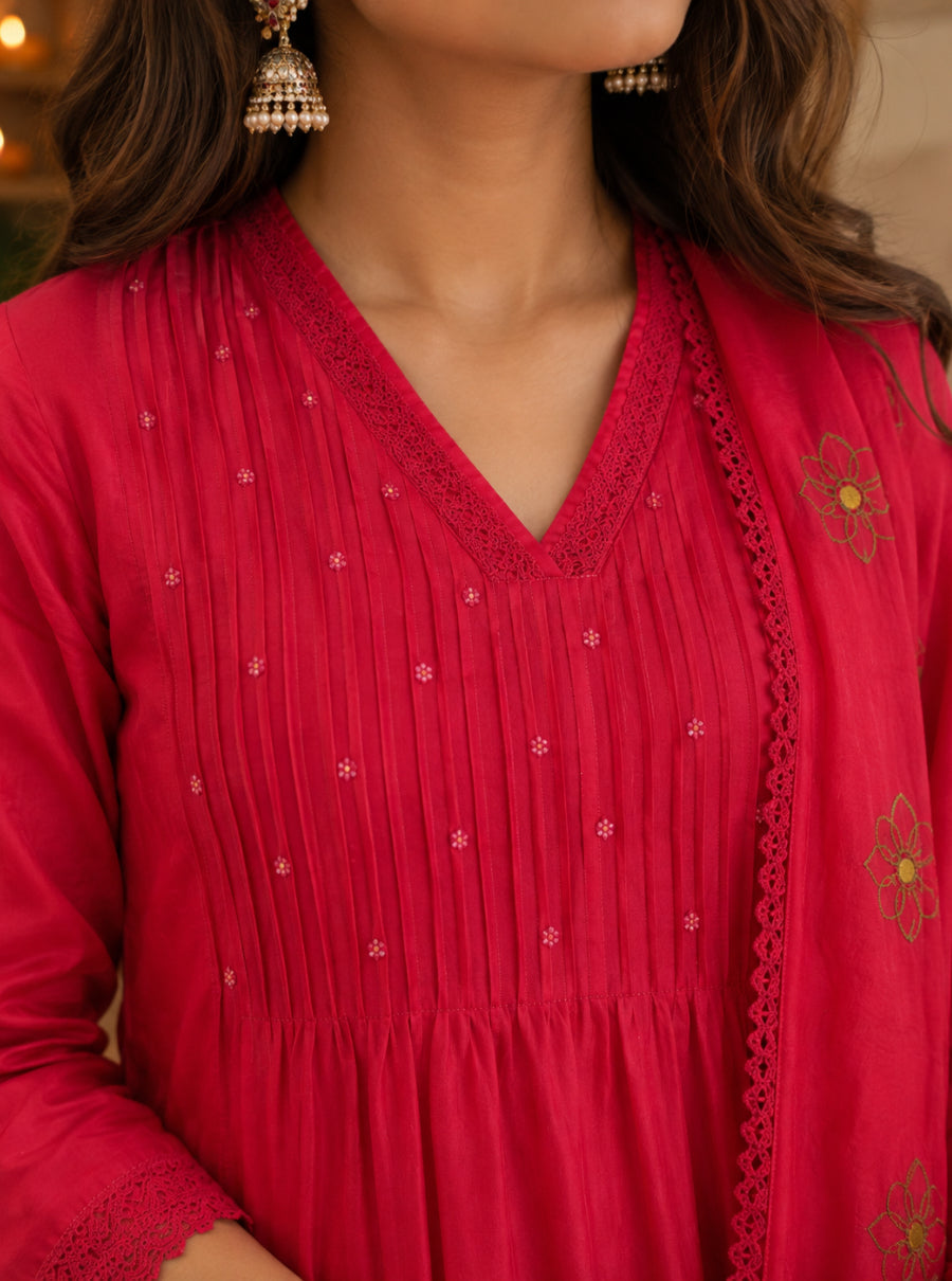 KASHIDA — Mul Chanderi Suit Set