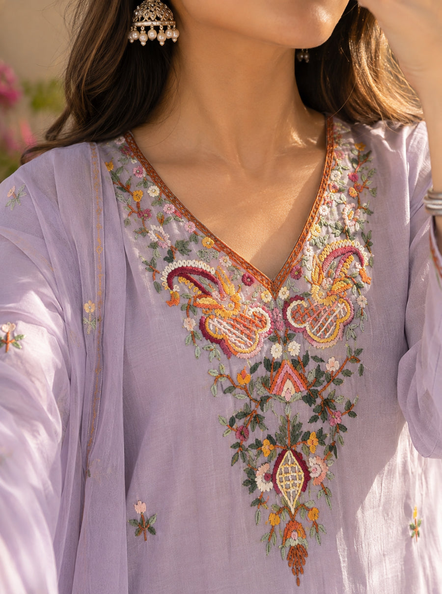 Noor Kantha mul chanderi suit Set