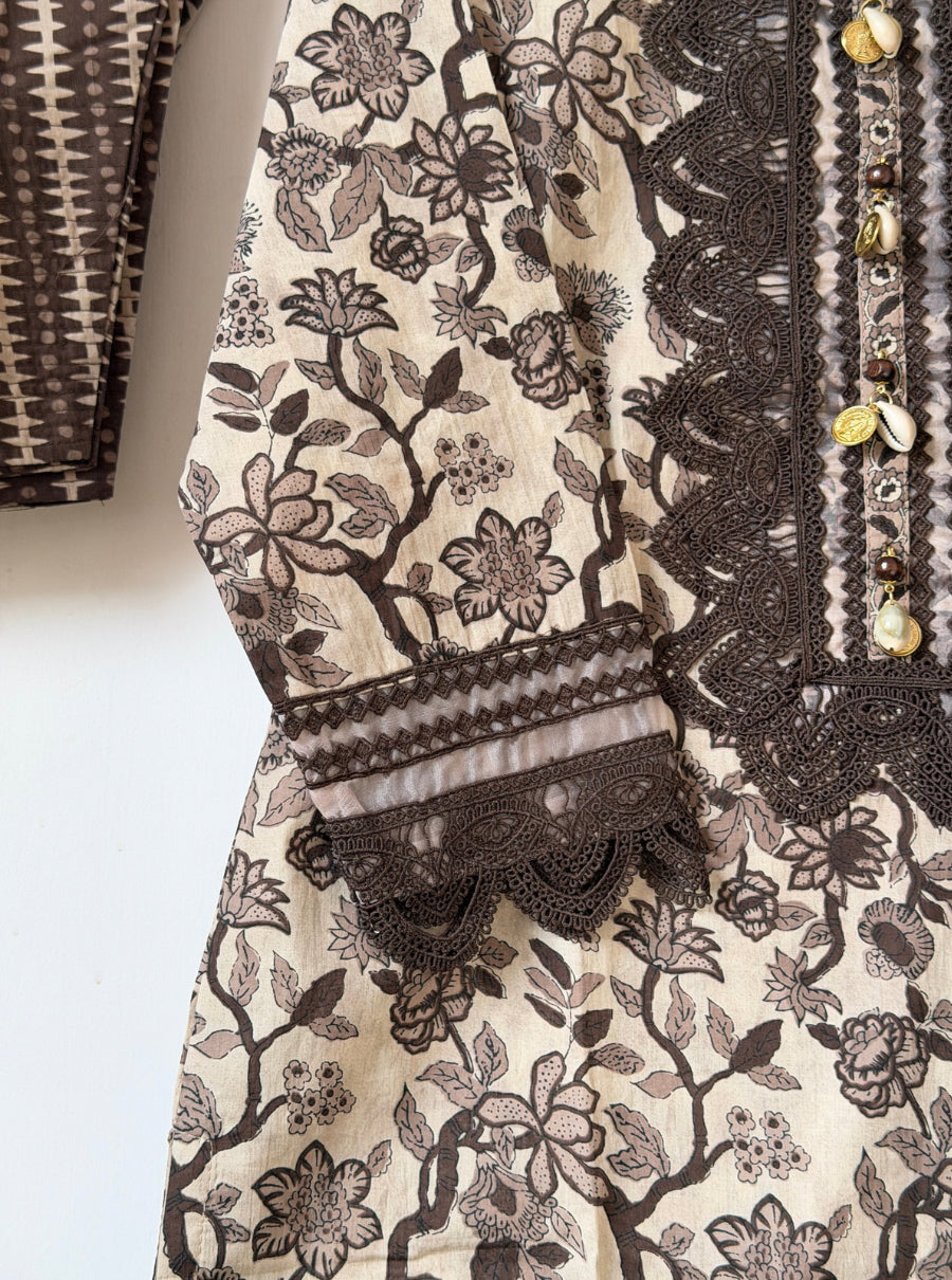 Mocha Mousse Farshi Salwar Suit Set