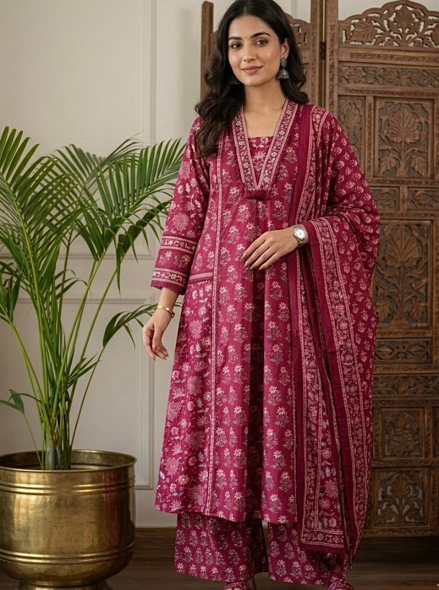 Kumkum Pocket A-Line Suit Set