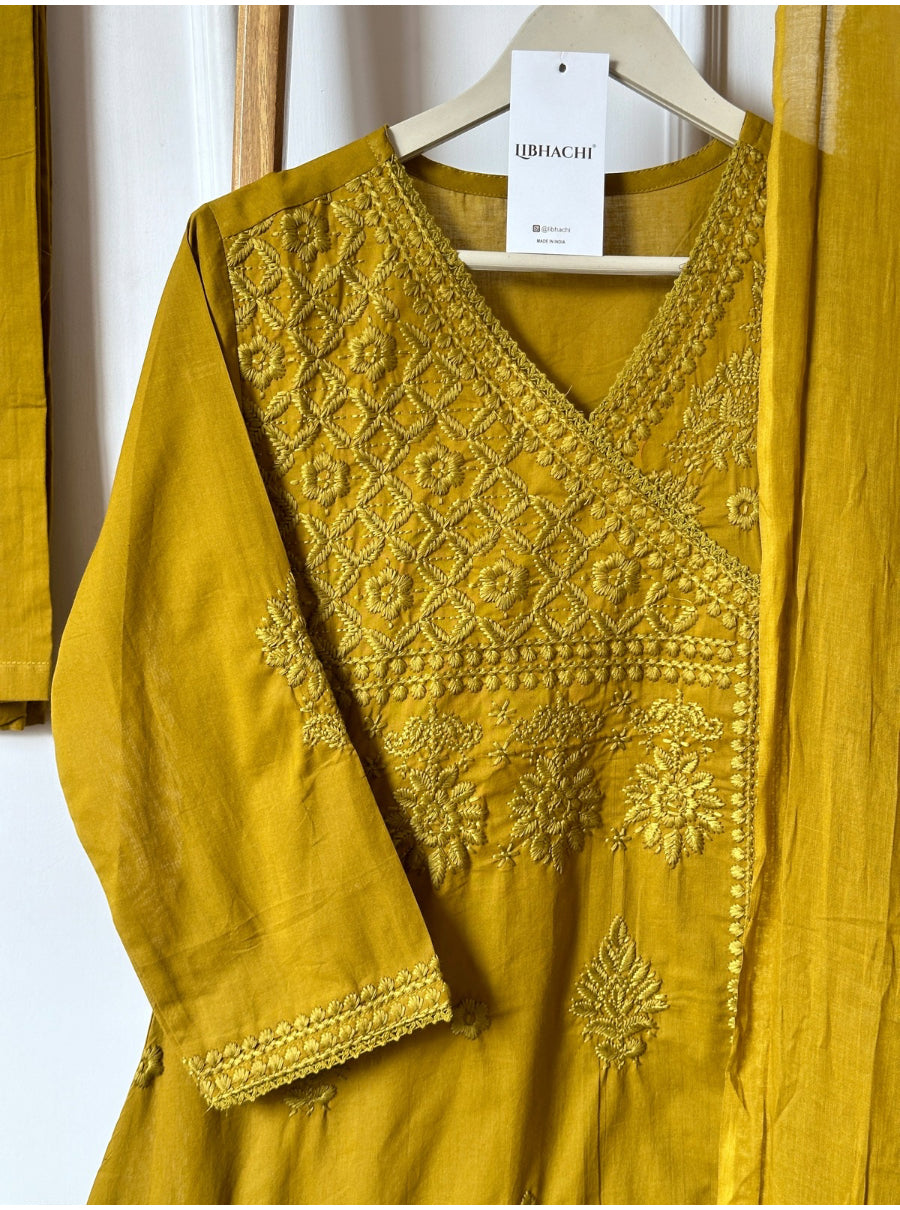 3 colour chikankari