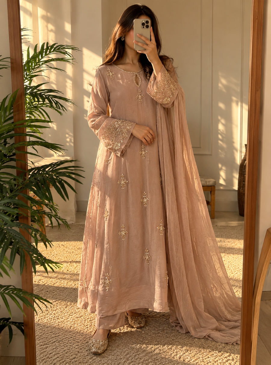 Anaya Zardozi Chinon Suit Set