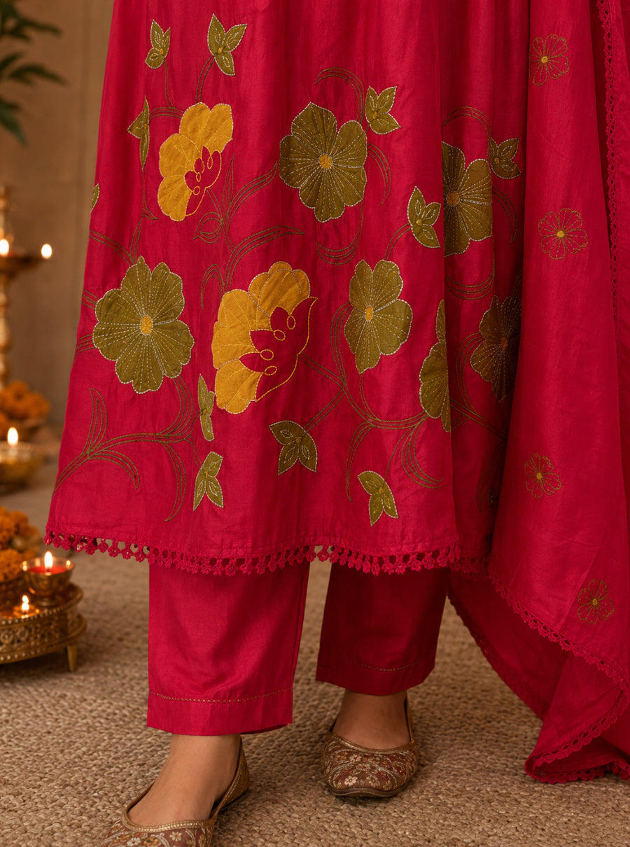KASHIDA — Mul Chanderi Suit Set