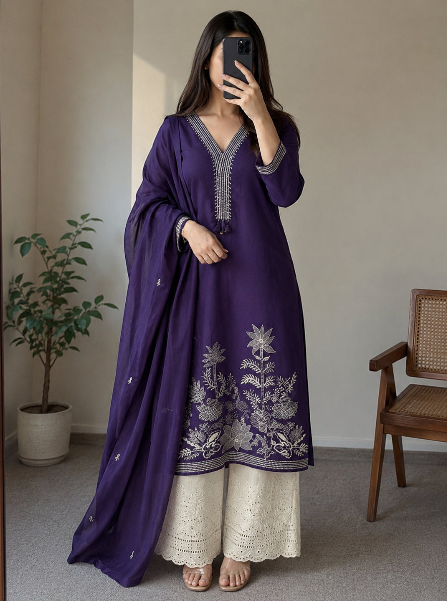 Naqsh bloom cotton suit set
