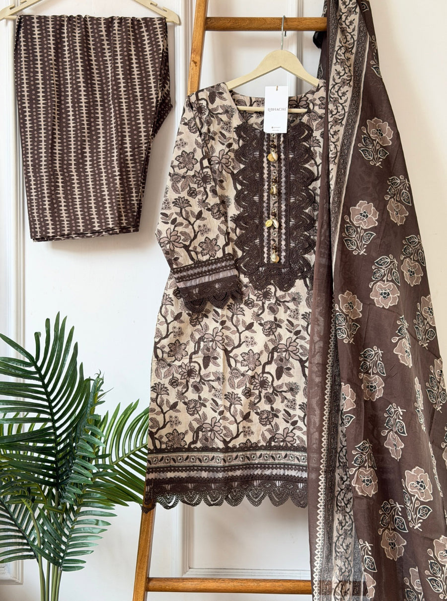 Mocha Mousse Farshi Salwar Suit Set