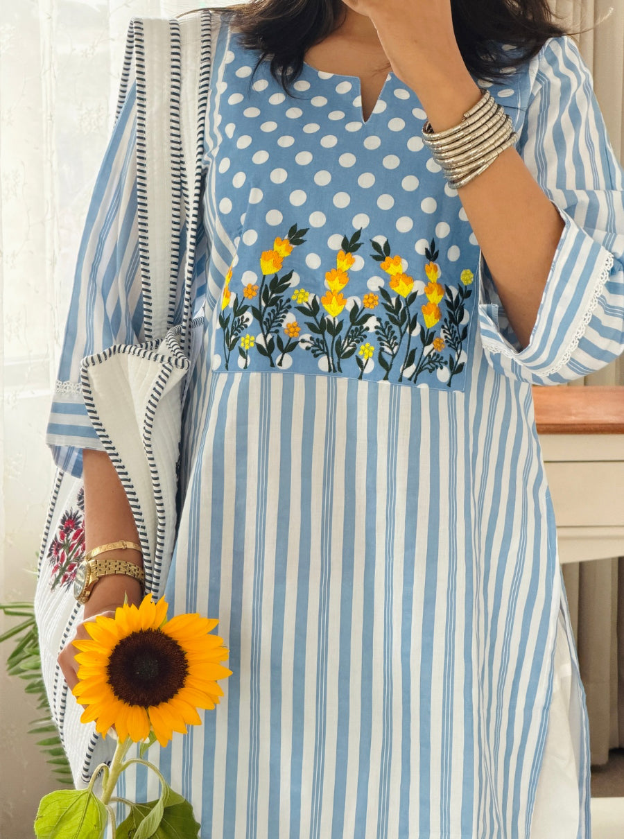 Bluebell Bloom Embroidered Farshi Salwar Set