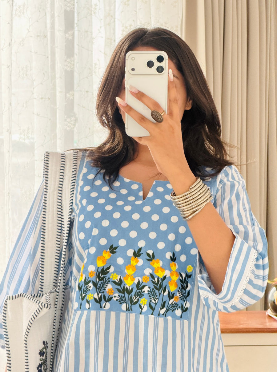 Bluebell Bloom Embroidered Farshi Salwar Set