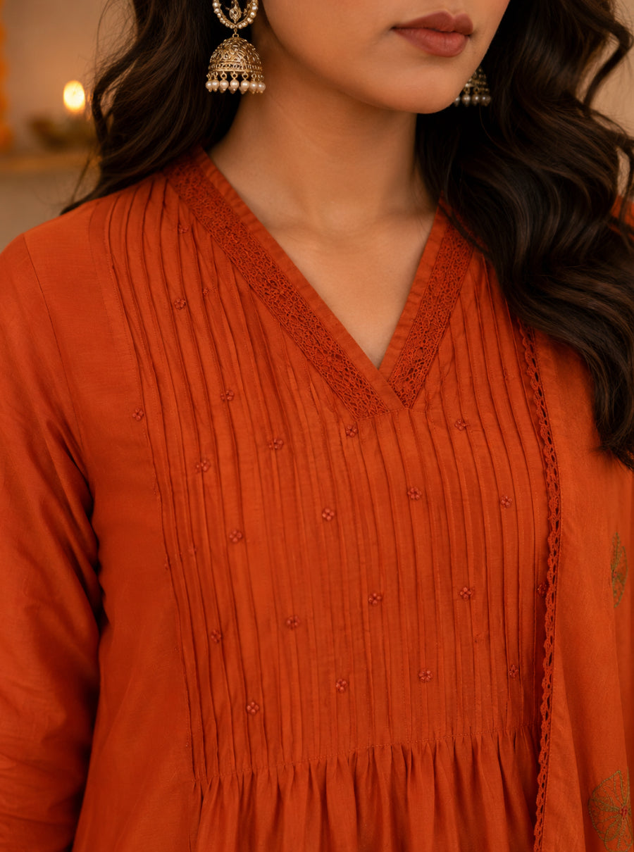 KASHIDA — Mul Chanderi Suit Set