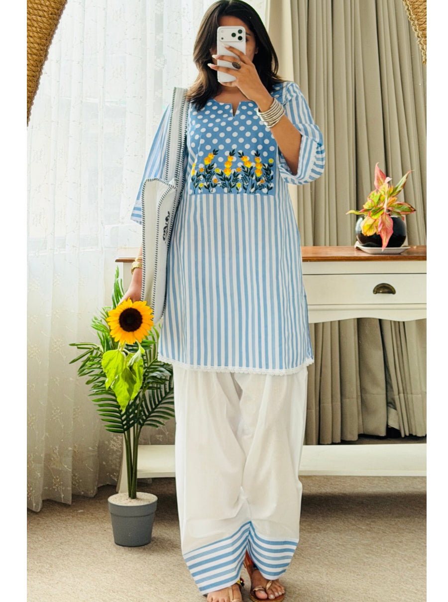 Bluebell Bloom Embroidered Farshi Salwar Set