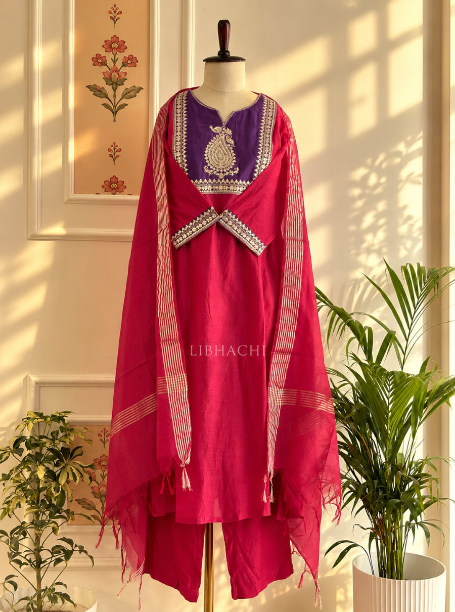 Rangmahal — The Festive Mulchanderi A-Line Suit Set