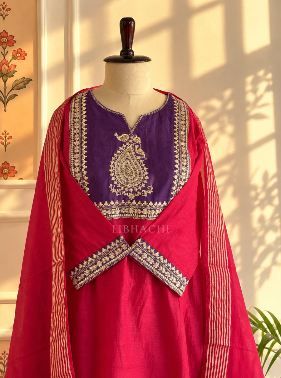 Rangmahal — The Festive Mulchanderi A-Line Suit Set