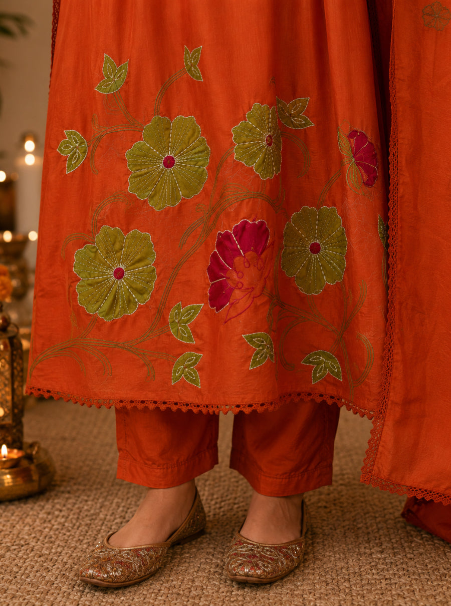 KASHIDA — Mul Chanderi Suit Set