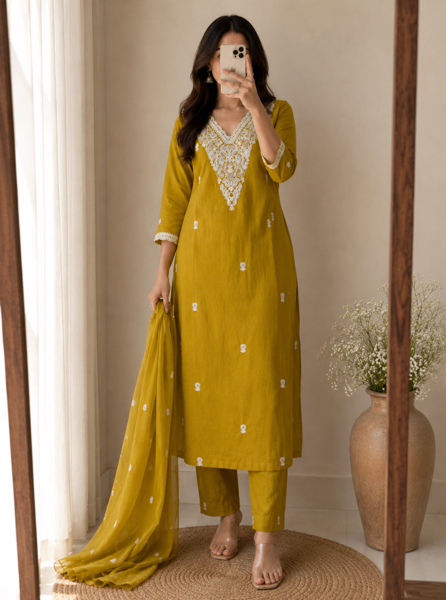 Aurelia Bloom Cotton Suit Set