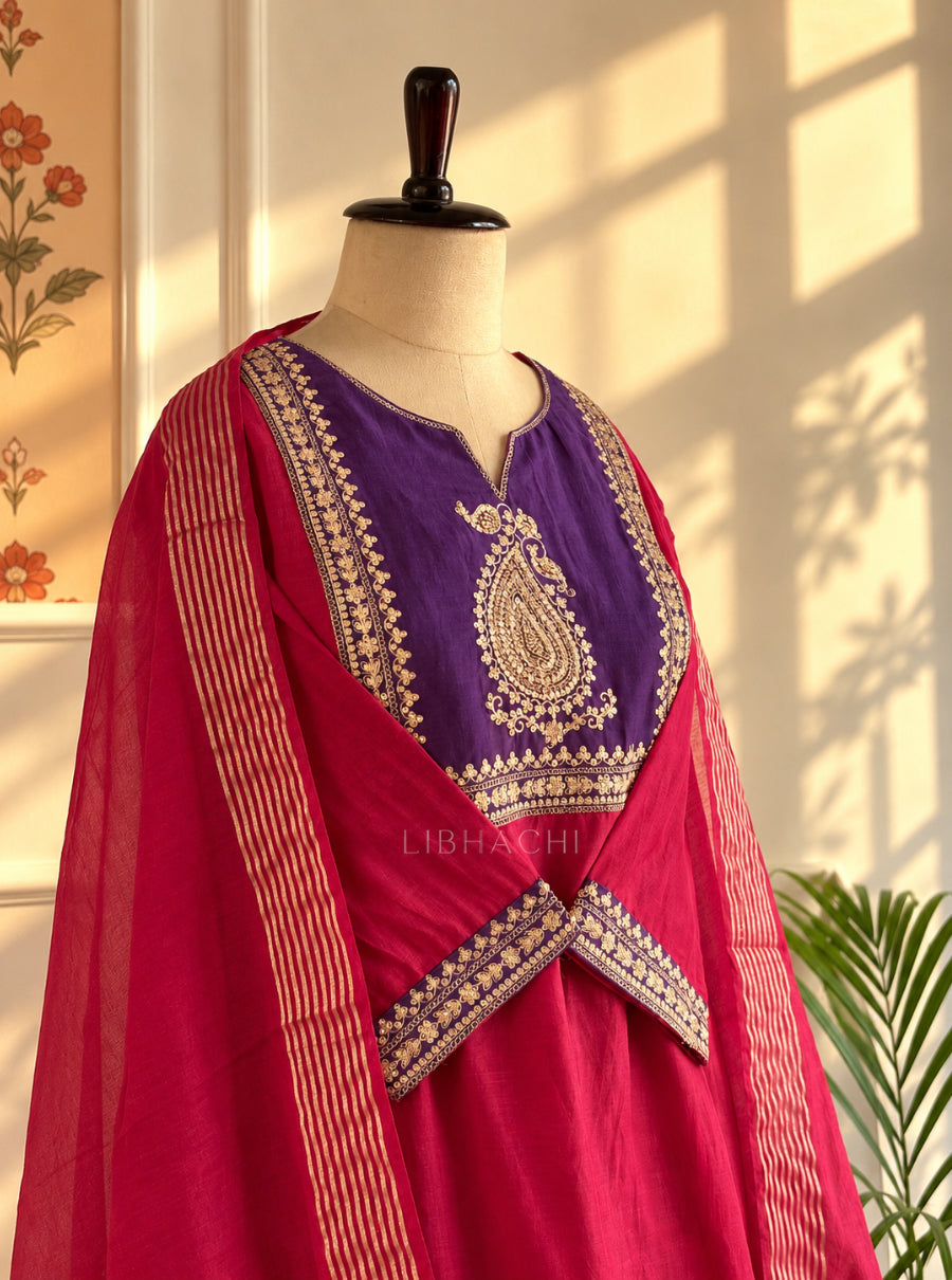 Rangmahal — The Festive Mulchanderi A-Line Suit Set