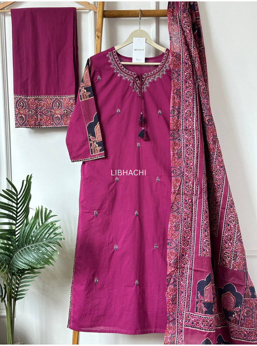 Rangmahal Ajrakh Suit Set