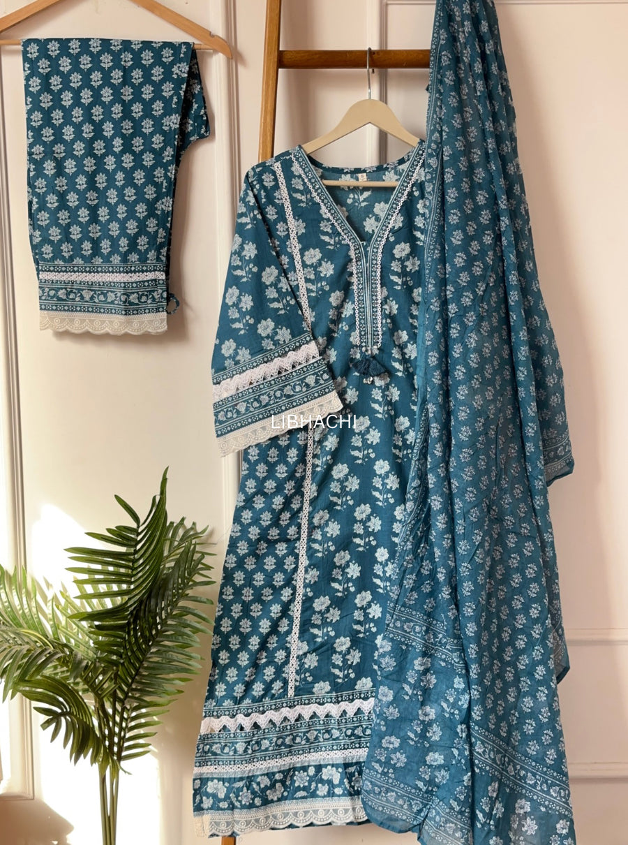 Zariya Cotton Lace Suit Set