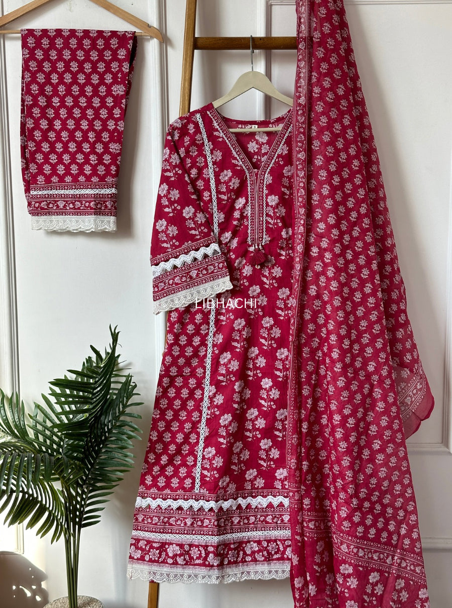 Zariya Cotton Lace Suit Set