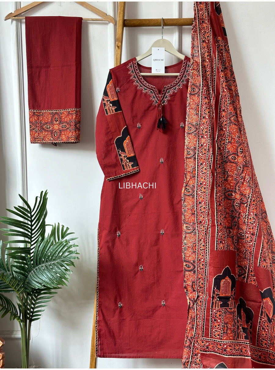 Rangmahal Ajrakh Suit Set