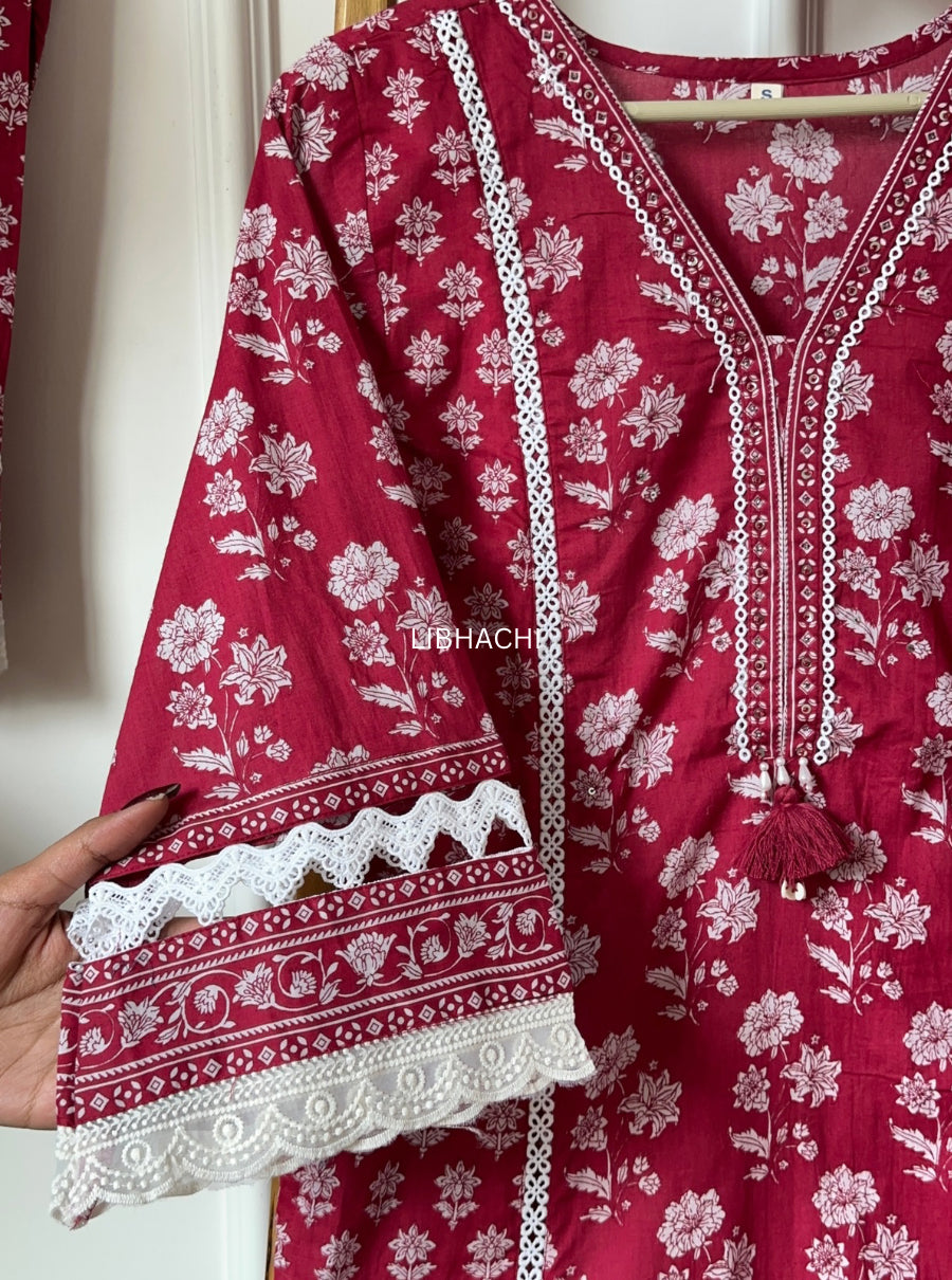 Zariya Cotton Lace Suit Set
