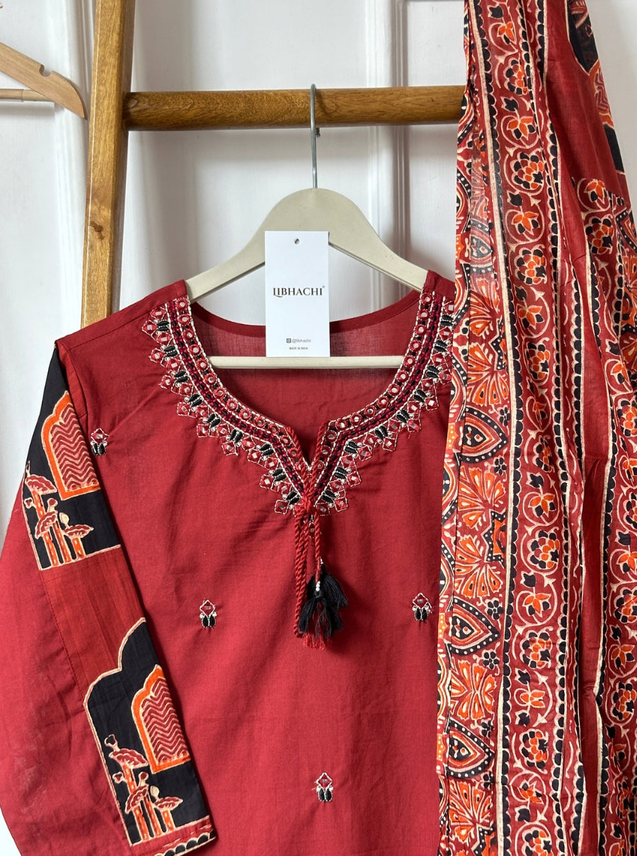Rangmahal Ajrakh Suit Set