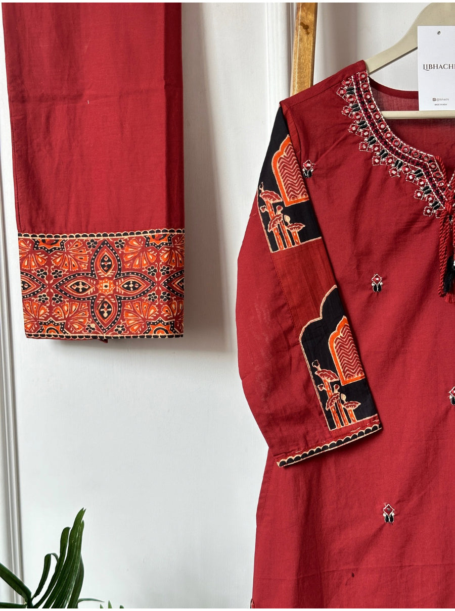 Rangmahal Ajrakh Suit Set