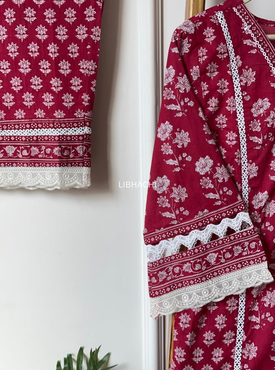 Zariya Cotton Lace Suit Set