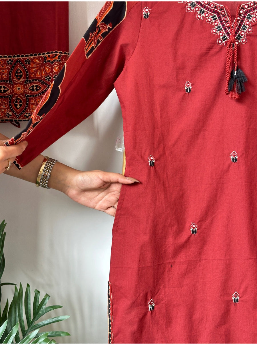 Rangmahal Ajrakh Suit Set