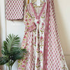 Pink Petals & Pearls – Hand Block Printed Anarkali Suit Set